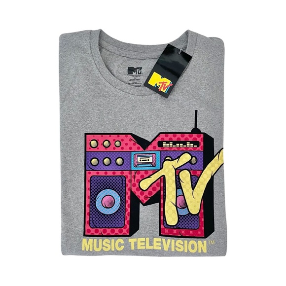 MTV Other - MTV Retro Boombox T-Shirt Unisex XL NWT Gray
